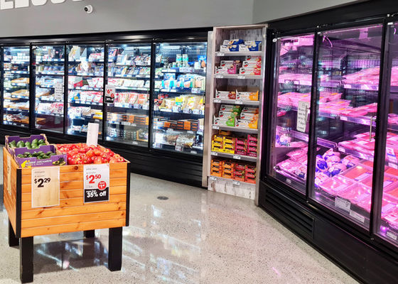 Siêu thị Upright Glass Door Display Tủ đông Nhiệt độ thấp