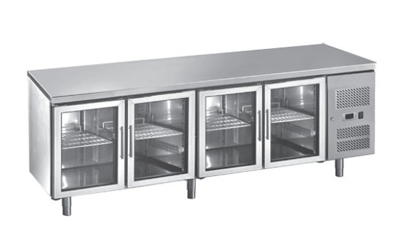 Thanh chắn sau bằng thép không gỉ dưới quầy có Cửa kính 2/3/4 cửa Dưới quầy Tủ lạnh 282L Đồ ăn nhẹ thông gió