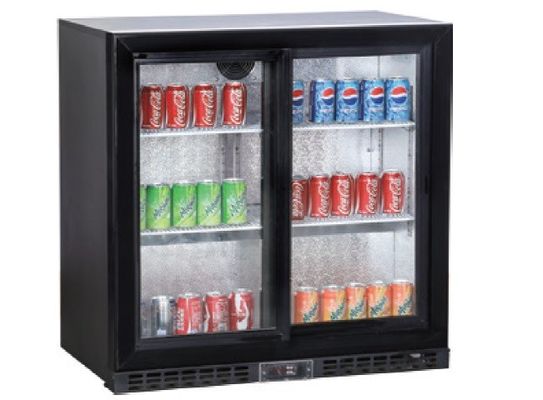 208L Thương mại 2 cửa kính Tủ lạnh dưới quầy bar, Thanh sau dưới Máy làm lạnh quầy, 2 cửa trượt