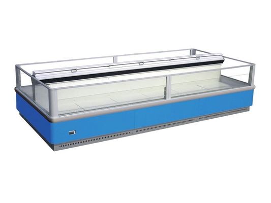Remote Glass Top Ice Cream Display Tủ đông mở trên đảo Tủ đông đảo hai mặt