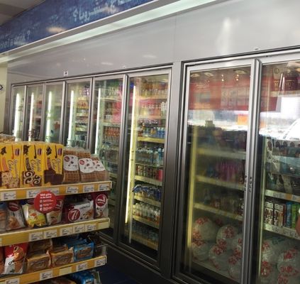 Nhiệt độ trung bình thấp Đi bộ thương mại trong Tủ đông lạnh có cửa kính 3/4/5/6/7/8/9/10 Cửa