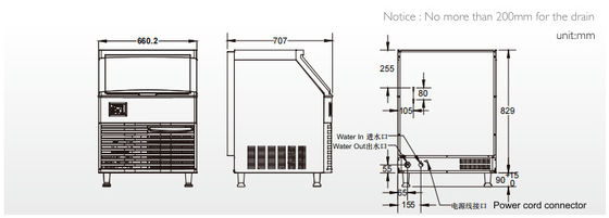 Máy làm đá viên Ss316 Sk-280p Kho chứa đá công suất lớn thương mại nhỏ