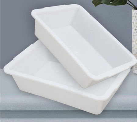 Hộp lưu trữ bằng nhựa hình chữ nhật trắng không nắp