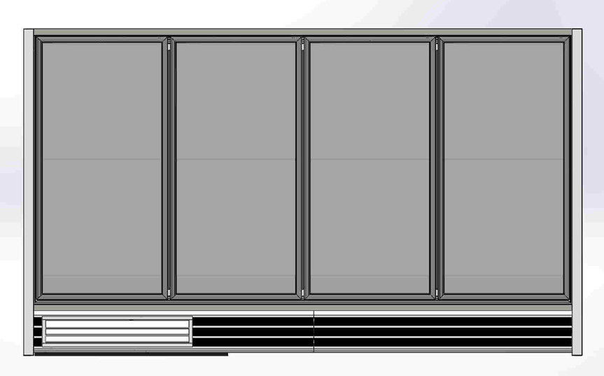Tủ đông thẳng đứng 4 cửa kính 10ft với cửa kính rộng 30 ''