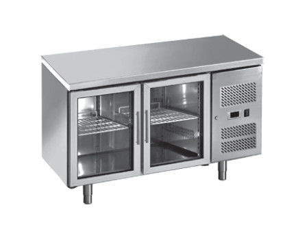 Thanh chắn sau bằng thép không gỉ dưới quầy có Cửa kính 2/3/4 cửa Dưới quầy Tủ lạnh 282L Đồ ăn nhẹ thông gió